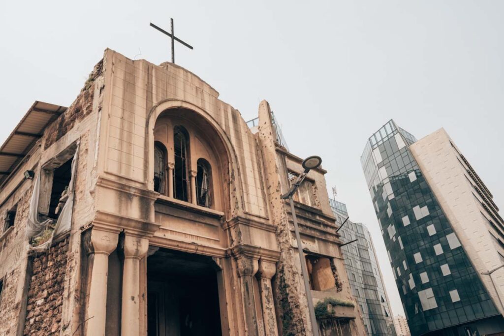 Destroyed church in Beirut
