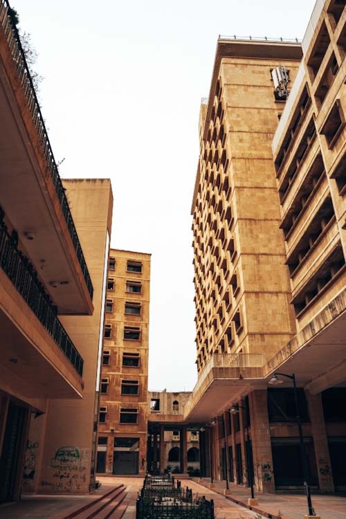 Abandoned buildings in downtown Beirut
