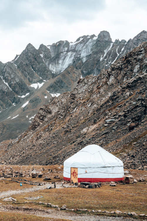 Yurt during hiking in Kyrgyzstan
